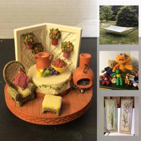 MaxSold Auction: This online auction features a Hammock, Summer party goods, Christmas & Holiday decor, Sewing supplies, Self-care & Beauty, Small Kitchen Appliances, Food prep, & gadgets, Plant holders, Cookbooks, Yard & Garden Grooming tools & Supplies, Stuffed animals, China and much more!