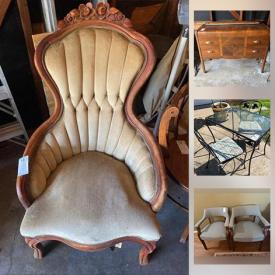 MaxSold Auction: This online auction features artwork, indoor and outdoor furniture, camera, decor, vase, sewing machine, mirror, glassware, kitchenware, vacuum, books, stained glass, pet cage, planters, linens and much more.