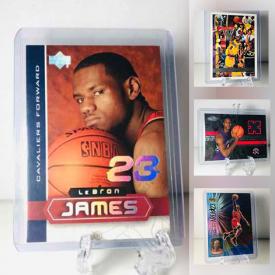 MaxSold Auction: This online auction features Pro Sports Trading Cards including LeBron James UD rookie card, Topps Kobe Bryant second year, Chris bosh numbered jersey card, Area 23 Michael Jordan insert card and many others!