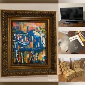 MaxSold Auction: This online auction features Godwin Koi Watercolor, Area Rug, Stiffel Lamp, NIB Dishes, Vintage Figurines, vintage Framed Tapestry, Chandelier, Organizers, Metal Art, Work Light, Shop-Vac, TV, and much more!