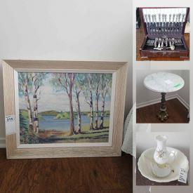 MaxSold Auction: This online auction features Signed Original Art & numbered Prints, Birks Sterling vanity items, Chest freezer, Washer & Dryer, Antique & Vintage Solid Wood Furniture, Sewing machine, Steamer truck, Cowboy lamp, Homecare & Cleaning supplies, Mid-Century Glassware, Dinnerware & Kitchen sundries, and much more!