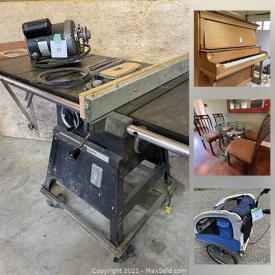 MaxSold Auction: This online auction features Depression Glass, Carnival Glass, Collectible Teapots, Board Games, Small Kitchen Appliances, Vintage Hand Tools, Vintage Oil Cans, Antique Stoves, Antique Bobsleigh, Pipe Clamps, Refrigerator, Antique Upright Piano, Antique Bridge Lamps, Forge and much more!