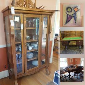 MaxSold Auction: This online auction features furniture such as dresser with mirror, rocking chair, vintage entertainment center, and vintage secretary desk, glassware, stemware, signed wall art, pottery, vintage hi-fi, costume jewelry, area rug and much more!