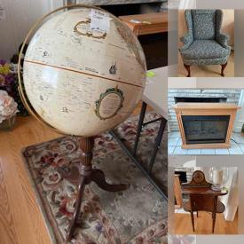 MaxSold Auction: This online auction features Vintage Solid wood Furniture, Ethan Allen, Electric fireplaces, Noritake china, Signed artwork, Vintage Mad Magazine books, Year-round Holiday decor, Children's furniture, vintage sewing machine, Novelty mugs & steins, Artisan Pottery and Ceramics and much more!