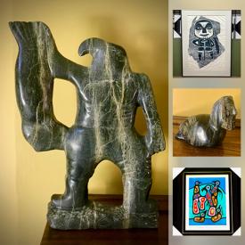 MaxSold Auction: This online auction features Inuit Art Sculptures, Markus Neal Humby Print, Lawren Harris Print, Matthew Mutch Photographs, Tom Thomson Print, Robert Paananen, Prints, Art Book, Coins,  and MOre!!