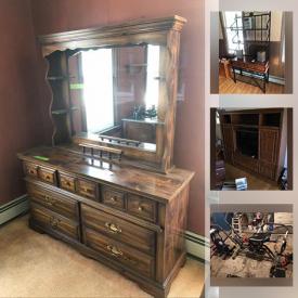 MaxSold Auction: This online auction features collector coins with COA, furniture such as wood chest of drawers, Lea dresser with mirror, desk with chair, armchairs, and entertainment center, sewing materials, board games, Atari 2600 with games, children’s toys, sporting goods, aquarium, books, flatbed scanner, men’s and women’s clothing, small kitchen appliances, Kenmore sewing machine, holiday decor, exercise equipment, glassware, wall art, lamps, record albums, metal detector, picnic table, area rugs, 32” Sylvania TV, fishing gear, lawnmower and much more!