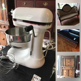 MaxSold Auction: This online auction features crystal ware, Coalport china, furniture such as designer black leather couch, Victorian-style settee, antique mahogany chairs, and wooden cabinets, books, original wall art, CDs, DVDs, HP printer, Sony stereo, lamps, dishware, office supplies, tiling, small kitchen appliances and much more!