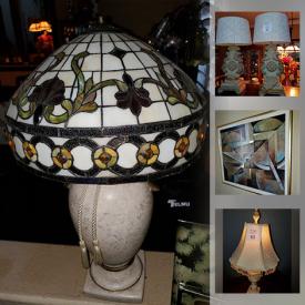 MaxSold Auction: This online auction features Tiffany Inspired Lamps, Plant Stands, Vanity, China Cabinet, Decorative Boxes, Marble Lamps, Framed Wall Art and much more!