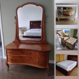 MaxSold Auction: This online auction features Solid wood Furniture, Queen bed, Nesting tables, Recliner & Ottoman set, Antique dresser, Durham sideboard, Inkjet printer, Bookcases and much more!