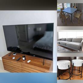 MaxSold Auction: This online auction features 70” Samsung TV, Crate and Barrel furniture such as sofa, table and chairs, dressers, and bed frames, small kitchen appliances, glassware, area rug, lamps and much more!