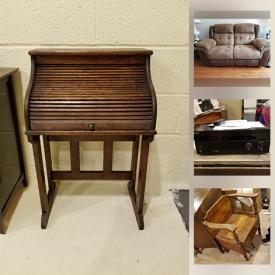 MaxSold Auction: This online auction features Motorized Loveseat Recliners, Antique Dresser, Roll Top Desk, Samsung Surround Sound System and more!