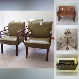 MaxSold Auction: This online auction features Singer sewing machine in table, upholstered chairs, outdoor shelf unit, wood chairs, melamine oak-look octagon end tables, hutch, white MDF cupboard, desk, entertainment cabinet, bedframe, dresser with mirror, dining table, wingback chair, floral quilted sofa and more, Tiffany style lamp, glassware, cut crystal, Royal Albert china, paper shredder, machinist vise, vintage child's horse, cookware, laundry items, medical aids, electronics, vintage crock, gardening tools, Foredom professional jewelry polisher, Stanley tool set, outdoor pot, casserole dishes, artwork, toys, books and much more!