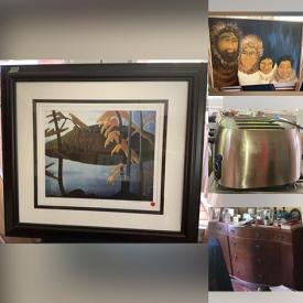 MaxSold Auction: This online auction features  silver plate, furniture such as caned chairs, antique blanket chest, teak table, and wardrobe, cameras, ceramics, copperware, Yamaha keyboard, books, framed wall art, dishware, small kitchen appliances, area rugs, Masi bike and much more!