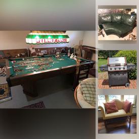 MaxSold Auction: This online auction features pewterware, fine china, Lenox, vintage pinball machine, Brunswick pool table, furniture such as secretary cabinet, Statton desk, wooden dining table, vintage church pews and loveseat, outdoor tables and chairs, Brinkmann grill, yard decor, hand tools, area rugs, dishware, small kitchen appliances, framed wall art, grandfather clock, cabinets, books, costume jewelry, sports equipment, holiday decor, shuffleboard table, Samsung 50” TV, HP laptop, Kindle, Murano glass, shelving, Total Gym exercise system and much more!