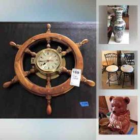 MaxSold Auction: This online auction features Asian Decor, Tea Pots, Brass Decor, Costume Jewelry, Sewing Notions, Art, Lamps, Toys, Bar Stool and much more.