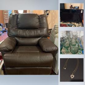 MaxSold Auction: This online auction features sports collectibles, gold and sterling silver jewelry, furniture such as dining room table with chairs, leather rocker, sofa with loveseat, dressers and media stand, glassware, dishware, camping gear, books, Gemini turntable, CDs, DVDs, Xbox 360 games, Brother printer, Toshiba laptop, vinyl albums, home decor, 55” Samsung TV, 44” Toshiba TV, men’s and women’s clothing and much more!