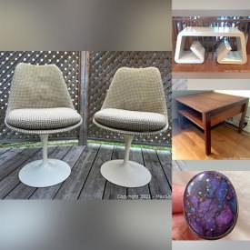 MaxSold Auction: This online auction features MCM Single Edition Print, MCM Saarinen Tulip Chairs, MCM Teak Furniture, Camera, Trundle Bed, Jewelry, Toys, Patio Furniture, Little Tikes Playhouse & Basketball Hoop, Live Plants, Water Table, Kids Trampoline, Fabric and much more!