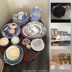 MaxSold Auction: This online auction features Blue & White Items, Decorative Plates, Carnival Glass, Vintage Kitchenware, Small Kitchen Appliances, Toys & Games, Pet Supplies, Drapes, Dolls, Roseville Pottery and much more!