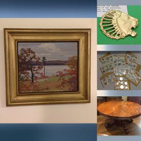 MaxSold Auction: This online auction features Art Deco Dishes, Watches, Pocket Watches, Framed Wall Art, Antique Cash Register, Royal Family Memorabilia, Stamps, Large Antique Radio, Royal Doulton Figurines, Jewelry, Coins & Banknotes, Antique Gold Rings, Antique Books, Antique Walnut Louis Phillipe Armchairs and much more!