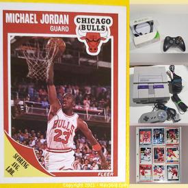 MaxSold Auction: This online auction features vintage postcards, NHL, NBA and MLB sports trading cards, video game consoles and games such as PlayStation 2, PlayStation 3, SNES, Xbox 360, and Wii, kitchenware, 42” Panasonic TV, 22” LG monitor and much more!