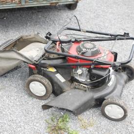 MaxSold Auction: Features Oak buffet, Spare tires for Mitsubishi Eclipse,  dump trailor, raidal saw, table saw, hunting lot, lawn mower, kitchen lot, garage lot, tools and other miscellaneous items!