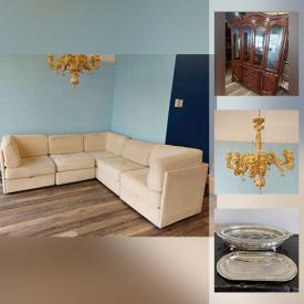 MaxSold Auction: This online auction features Sectional Sofa, New Capidomonte Chandelier, Open Sign, Bar Fridge, Silverplate Serving ware, Glass Shelves, Wall Brackets, Watches, Office Supplies, Doilies, Jewelry, and much more!