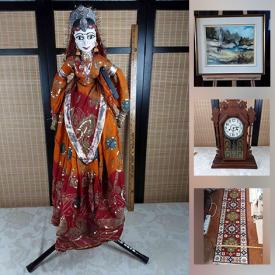 MaxSold Auction: This online auction features West Coast Wood Carving, Antique Gingerbread Clock, Vintage Wooden Puppet, Stereo Components, Original Oil Paintings, Vintage Toys, Guitar, Art Glass, Antique Violin, Vintage Drums, Telescope, Jerseys, Bossons Heads, Inuit Graphite Art, Vintage Postcards, Art Pottery, Vintage Bisque Dolls and much more!