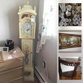 MaxSold Auction: This online auction features jewelry, artwork, clock, mirrors, lamps, sewing machine, rugs, sofa, kitchen utensils, Sealy bed and much more!