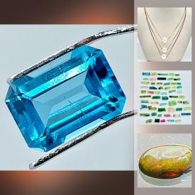 MaxSold Auction: This online auction features Loose Gemstones such as Blue Topaz, Tourmaline Crystals, Amethyst, Orange Sapphire, Opal, Tigers Eyes, and Jewelry such as Pearl & Chain Necklaces and much more!