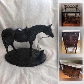 MaxSold Auction: This online auction features Bronze Figurine, Office Furniture, TV, Air Hockey Table, Vintage Refrigerator, Porcelain Doll, Framed Prints, Chimenea, Reel Mower and much more!