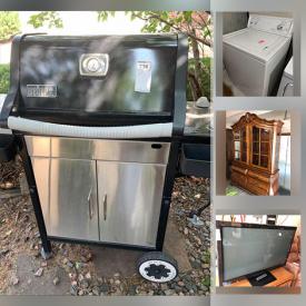 MaxSold Auction: This online auction features artwork, furniture, lamps, collectibles, decor, toro blower, TV, Weber grill, Kenmore Washer, GE dryer, Lazy boy recliner, books, Armoire, Kitchenaid, cookware, kitchenware, exercise equipment, coats, faux plants, vacuum, tool and much more.