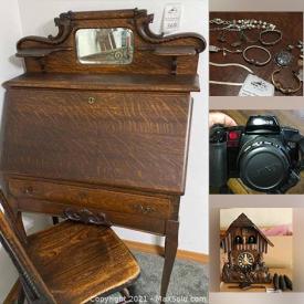 MaxSold Auction: This online auction features a pub table with chairs, china hutch, entertainment center, Assortment Of Vinyl Tablecloths, Vintage Glass, Collectible Coins, Camera Equipment and Accessories, Hummingbird Feeders and much more!