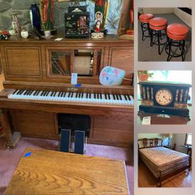 MaxSold Auction: This online auction features Milk Glass, Vintage Pie Crust Table, Vintage Chandelier, Vintage Player Piano Curio Cabinets, Area Rugs, French Provincial Furniture, Treadmill, Exercise Equipment, Church Pew, Vintage Pump Organ, Pot Belly Cast Iron Stove, Restoration Projects. Electric Stove and much more!