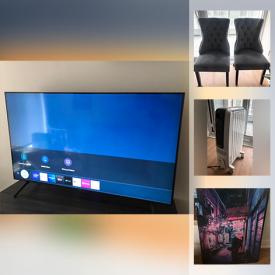 MaxSold Auction: This online auction features a 55" TV, Sectional Sofa, Space heater, Forman outdoor grill, Asian Art, Solid wood Furniture and much more!