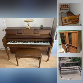 MaxSold Auction: This online auction features a Piano, Solid wood Furniture, Cast Iron Park Bench, Beds, Bookcases, Office furniture and much more!