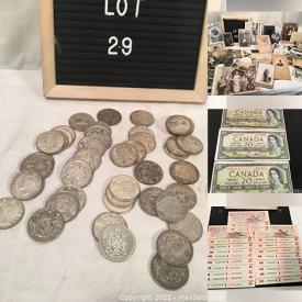 MaxSold Auction: This online auction features Canadian silver dollars, Canadian and international banknotes, US coins, Roman coins, sterling silver, vintage and antique books, antique photos and much more!