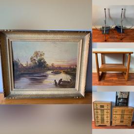 MaxSold Auction: This online auction features MCM Furniture, Waterfall Dressers, Original Paintings, Small Kitchen Appliances, Jewelry, Coins, Tokens, Power Tools, Garden Tools, Decorative Plates and much more!