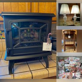 MaxSold Auction: This online auction features Electric Fireplace, Gold Trommel, Garden Decor, Lamps, Statues, Industrial Fan, Exercise Equipment, Religious, Furniture, Retro Items, Kitchen Appliances, Work Platform, Electronics, Bike and much more.