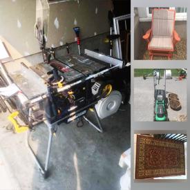 MaxSold Auction: This online auction features Table Saw, Lawnmowers, Power Tools, Gazebo, TVs, Small Kitchen Appliances, Area Rugs, Patio Set, Electric Fireplace and much more!