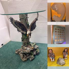 MaxSold Auction: This online auction features Jewelry, Purses, Super Bowl Hats, Stone figures, Metal Signs, Shoes, Kitchenware, Lighting, Sterling Silver Rings, Crystal, Christmas, Halloween, Franklin Mint Coins and much more.