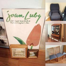 MaxSold Auction: This online auction features Antique settee, La-z-boy Recliners, Framed Wall Art, TV, Handmade Quilts, Small Kitchen Appliances, Cookie Jars, Art Pottery, Teacups, Office Supplies, Cedar Lined Chest, Tools and much more!