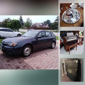 MaxSold Auction: This online auction features a 2011 Subaru hatchback, Electric fireplace, Antique & Vintage Solid Wood Furniture, Lines, beds, dressers, TVs, Office Furniture, Equipment & supplies, Homecare & Cleaning supplies, collectible ceramics & keepsakes, Stereo Equipment & Components, Hall tree, Rugs and much more!