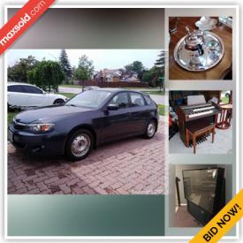 MaxSold Auction: This online auction features a 2011 Subaru hatchback, Electric fireplace, Antique & Vintage Solid Wood Furniture, Lines, beds, dressers, TVs, Office Furniture, Equipment & supplies, Homecare & Cleaning supplies, collectible ceramics & keepsakes, Stereo Equipment & Components, Hall tree, Rugs and much more!