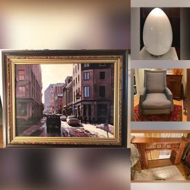 MaxSold Auction: This online auction features Yabu Pushelberg Chair, Artwork, Wood Carvings, Carved Statues, Brass Wall Sconces, Marilyn Monroe Print, Bevelled Inlaid Wood Shelf Mirror, Vintage Miniature Books Of Shakespeare, Apple TV Box, Vintage Murano Egg lamp, Simoniz Power Washer and much more!