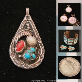 MaxSold Auction: This online auction features Vintage Art Deco Vanity Set, Vintage Costume Jewelry, Vintage Coins, Concho Belt, Vintage Snoopy Christmas Ornaments, Vintage Tokens, Vintage Watches and much more!