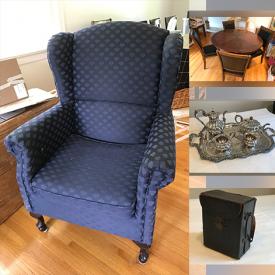 MaxSold Auction: This online auction features Uplifting Wingback Chairs, Jacobean style Court Cupboard, TV, Vintage Kitchen Wares, Sofa Bed, Vintage Bakeware, Antique Metal Bed, Vintage Books, Vintage Lane Chest and much more!