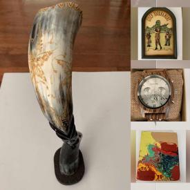 MaxSold Auction: This online auction features Native American Art, Golf Shadow Boxes, Don Chase Artwork, Hand Carved Masks, Watches, Pocket Watches, Soapstone Carving, Art Glass, Paintings, Vintage Sports Cards, Lawnmower, Antique Cranberry Glass and much more!