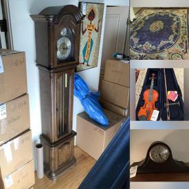 MaxSold Auction: This online auction features Ikea Display Cabinets, Standing Mirror, Area Rugs, Modular Furniture, Office Supplies, Grandfather Clock, Mirrored Vanity, Flatware Armoire, Yarn, Sub Zero Refrigerator, Wine Refrigerators, Violin, Art Glass, Balalaika, Roark Gourley 3D Artwork and much more!