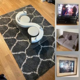 MaxSold Auction: This online auction features a sofa, vase, coffee table, bunk bed and large picture frame.