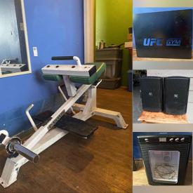 MaxSold Auction: This online auction features exercise equipment such as UFC gym, calf raise station, rowing machine, and seated chest press, reptile egg incubator, Tannoy wall mount speakers and much more!